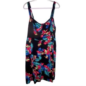 Torrid Tropical Black Green Red Challis Summer Sun Dress Women Plus Size 3X